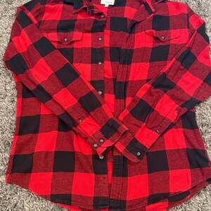 Sonoma Men's Supersoft Flannel Button-Down Shirt Red Buffalo Plaid